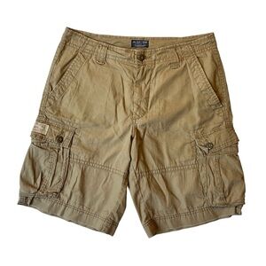 VTG Polo Jeans Company Ralph Lauren cargo shorts 34 Beige Y2K Utility pockets